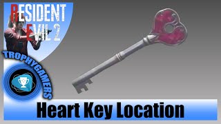 Resident Evil 2 Remake – How and Where to find the Heart Key Location [upl. by Ehcrop]