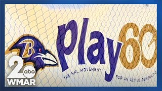 Ravens and PLAY 60 host inaugural flag football clinic [upl. by Sredna60]