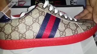 ZAPATILLAS TENIS SHOES GUCCI ROJO  MADE IN ITALY  MODA EUROPEA  EXCLUSIVE LINE [upl. by Yddeg]