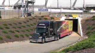 NASCAR Nationwide Series Haulers Enter Richmond International Raceways Infield [upl. by Edac]