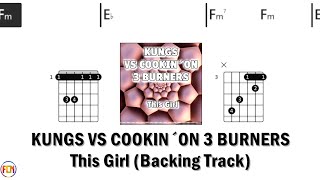 KUNGS VS COOKIN´ON 3 BURNERS This Girl BACKING TRACK FCN GUITAR CHORDS amp LYRICS [upl. by Rellek]