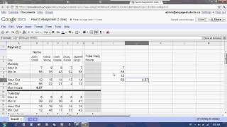 Google Docs Spreadsheet  Payroll 2 Tutorial [upl. by Ferullo]