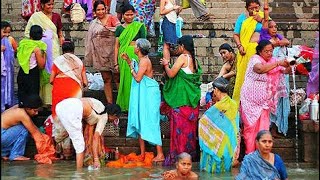 Holy Bath at Varanasi Ghat India [upl. by Capon]