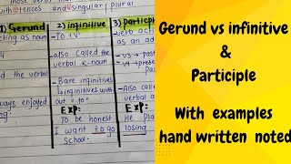 Gerurnd infinitives participle  non finite verbs  with examplesilmkidunyaofficial [upl. by Halpern]