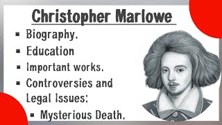 Christopher Marlowe biography 📖 Christopher Marlowe life and Work📚Father of English Tragedy [upl. by Eniamart]