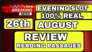 26 August ielts exam review listening and reading overview  26 August answers  2 September ielts [upl. by Cyrie459]