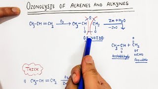 7 Ozonolysis of alkene and alkyne preparation of aldehyde ketone chapter 12 neet iitjee [upl. by Ymmac]