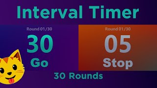 🏋🏋 Interval Timer 30 sec  5 sec  30 Rounds  18 minute Workout [upl. by Narcissus89]