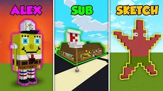 ALEX vs SUB vs SKETCH  SPONGEBOB in Minecraft The Pals [upl. by Ahsaten816]