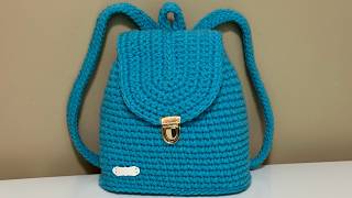 PASO A PASO PARA TEJER MOCHILA DE TRAPILLO A CROCHET [upl. by Yblok]