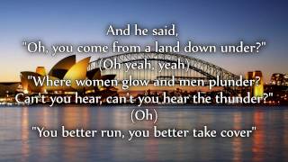 Men At Work  A Land Down Under   lyrics [upl. by Winifred]