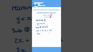 Linear Simultaneous Equations  Substitution Method maths gcse algebra solve revision equation [upl. by Eddy]