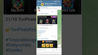 TON Pirate Kings Daily Combo Card ll 21th October Combo Card [upl. by Behah]