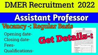 How to fill DMER Assistant Professor Offline Form 2022 UHSR Rohtak Assistant Professor recruitment [upl. by Colb]