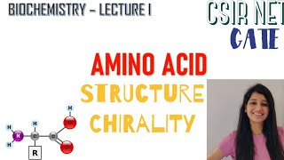 AMINO ACIDIts structureCHIRALITYCSIRNETgateLife sciencebiochemistry lecture 1 [upl. by Yznel]