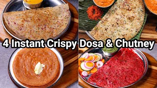 4 Instant Crispy amp Easy Instant Dosa Recipe for Morning Breakfast  Healthy Instant Vegetable Dosa [upl. by Felty986]