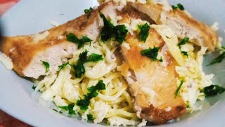 Spaghettis aux escalopes de poulet et champignons [upl. by Suoivatram]