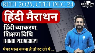 हिन्दी मैराथन CLASS  HINDI MARATHON CLASS  REET 2025 amp CTET DEC 2024  HINDI GRAMMAR amp PEDAGOGY [upl. by Einnal]