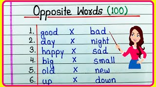 Opposite Words  100 Opposite Words  Opposite Word  Opposite words in English  अपोजिट वर्डस 100 [upl. by Swan]