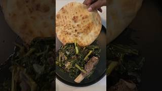 collard greens with meat cooking garlic beef collardgreens tomatosoup foodie foodlover [upl. by Halyhs]