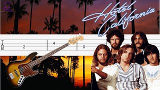 Eagles  Hotel California Bass Tabs Tutorial [upl. by Tabbi]