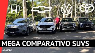 MEGA COMPARATIVO Corolla Cross x Taos x ZRV x Equinox qual o melhor rival do Compass [upl. by Sabanrab]