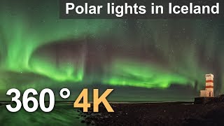 360° Polar lights in Iceland 4К video [upl. by Tarr6]