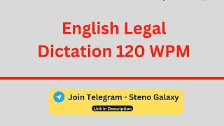 🔴 English Legal 120 WPM Dictation  highcourtdictation districtcourtdictation [upl. by Akiaki707]