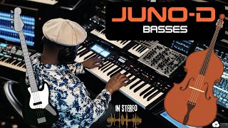 JUNO D  ALL BASSES in STEREO Voices Demo 5 [upl. by Ecadnak]