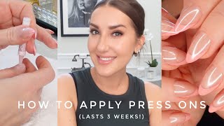 HOW TO APPLY PRESSON GLUE ON NAILS THAT LAST 3 WEEKS FAVS TIPS COMPLETE TUTORIAL amp REMOVAL [upl. by Georgena428]