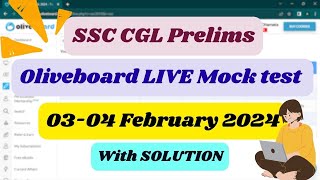 Oliveboard Live Mock Test  CGL Prelims  0304 February 2024  Ankita Shukla  ssc ssccgl2024 [upl. by Ylera]