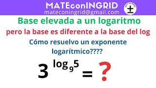 Base elevada a un logaritmo de base diferente 2  Exponente logarítmico  Propiedad de logaritmos [upl. by Gardel]