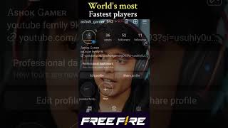 Free fire world most fastest Player 😱 freefire shortsfeed ytshorts romeogamer garenafreefire [upl. by Mundford]