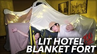 WE TURNED OUR HOTEL ROOM INTO A FORT  Ranz and Niana [upl. by Oribella]