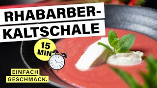 Rhabarber Rezepte RhabarberErdbeer Kaltschale mit Ricotta Nocken  einfachgeschmack [upl. by Endys]