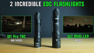 2 Incredible Pocket EDC Flashlights from Weltool  W2 LEP and T1 Pro Tac 14500 [upl. by Ameyn540]