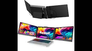 Redalf Laptop Screen Monitor Extender Review  14quot 1080P FHD Portable Triple Monitor [upl. by Cullan]