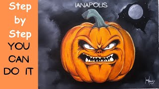 Halloween Angry Pumpkin in Acrylic 572 [upl. by Camilia657]