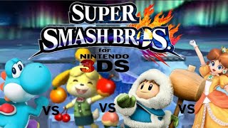 Yoshi vs canela vs ice Climbers vs Daisy en smash bros for 3ds [upl. by Spearman]