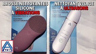 Nettoyant visage à ultrasons et la brosse a vibration nettoyantes silicone pour visage chez ALDI [upl. by Nhar353]