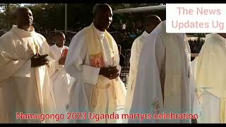 Namugongo martyrs celebration 2023 welcoming song for pilgrims Namugongo lake side entrance [upl. by Bedad263]