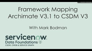 CSDM V3 Framework Mapping Archimate V3 [upl. by Eniamirt]