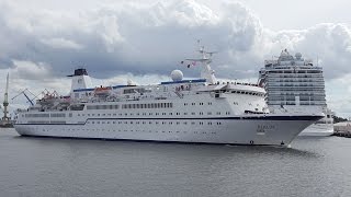 Cruise Ship FTI Cruises Berlin auslaufend aus Warnemünde 09072016 [upl. by Allehs462]