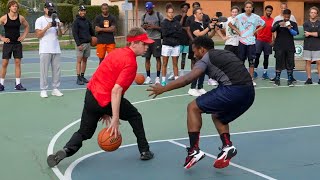 McDonalds Worker FORCED to play 1v1 Basketball [upl. by Larcher]