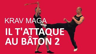 Sur une attaque au bâton hautbas 45° Krav Maga Self Defense Reims Gregory BEZRUKI 06 32 94 70 38 [upl. by Wu]