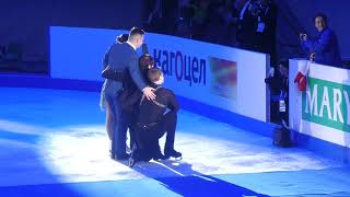 Alexandra Boikova amp Dimitrii Kozlovskiiafter medal ceremony with T Moskvina Euro 2020 [upl. by Scherman348]