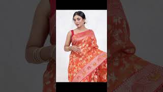 Navratri special sareeorange sareefashion saree ✨❤beautiful short [upl. by Ahsietal882]