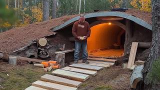 Man Builds 2Room Log CABIN Underground  Start to Finish by bushcraftua1 [upl. by Vanny348]