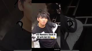 BTS members lift mai fas gaye hot ladki k sath dekhe reaction😂bts btsarmy jungkook taehyung [upl. by Oatis522]