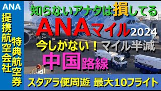 【ANAマイル価値の極大化】中国路線でマイル半減！今しかないお得なキャンペーンを最大限上手に利用して、1万マイルで6フライトを実現！ 特典航空券の知識を深めれば、貯めたマイルの価値が極大化！ [upl. by Christos37]